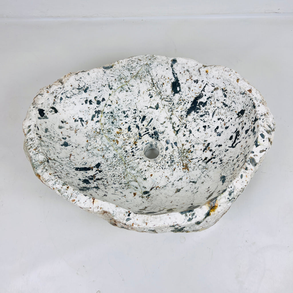 Black and Mustard Spotted River Stone Sink