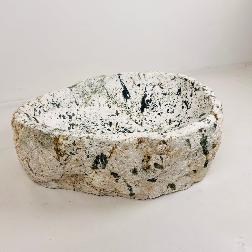 Black and Mustard Spotted River Stone Sink