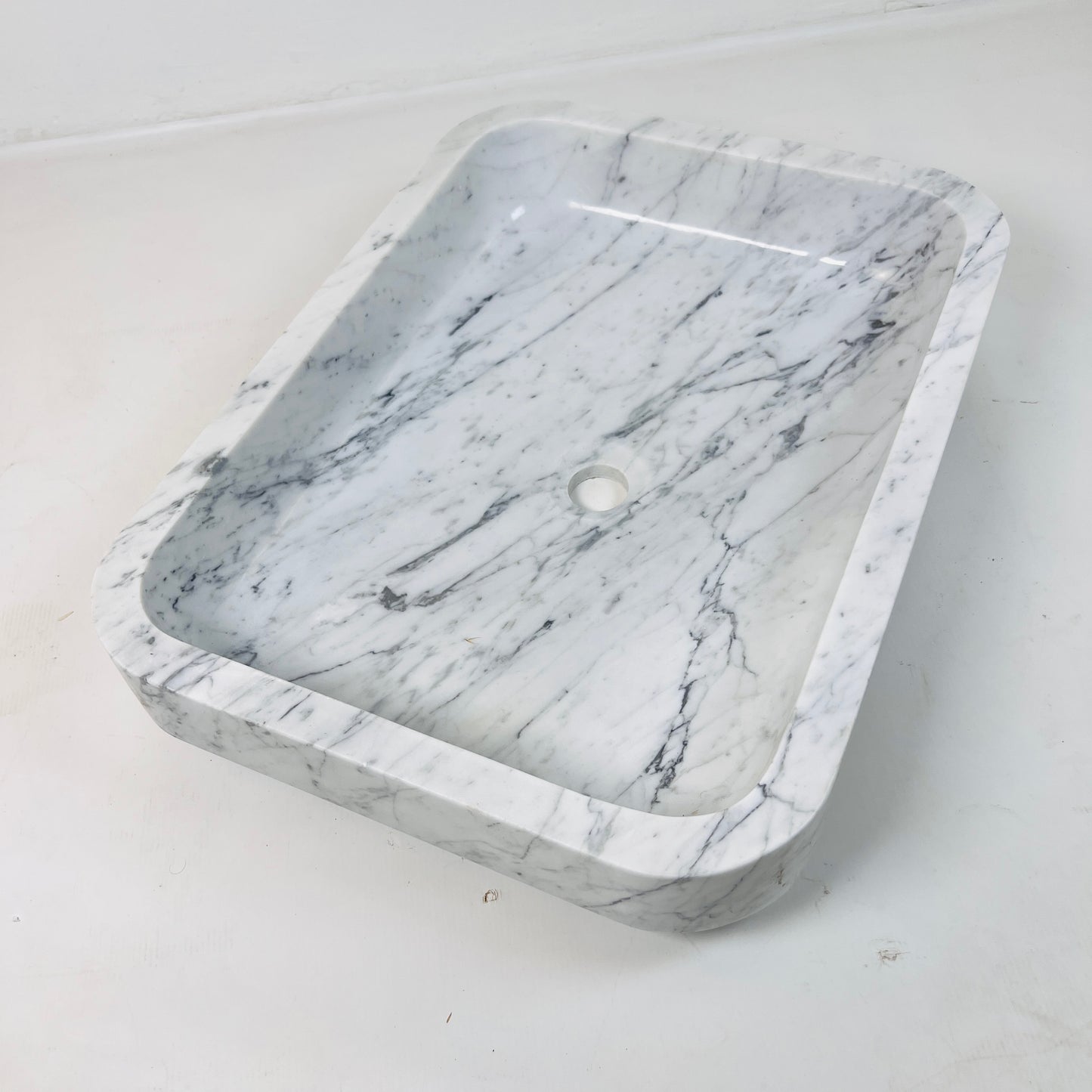 Rounded Rectangle Sink - Carrara