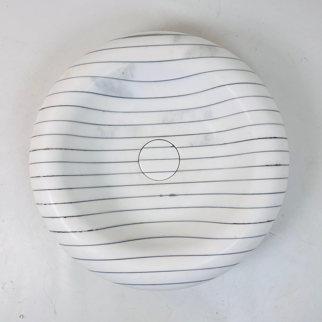 Pinstripe Round Marble Sink