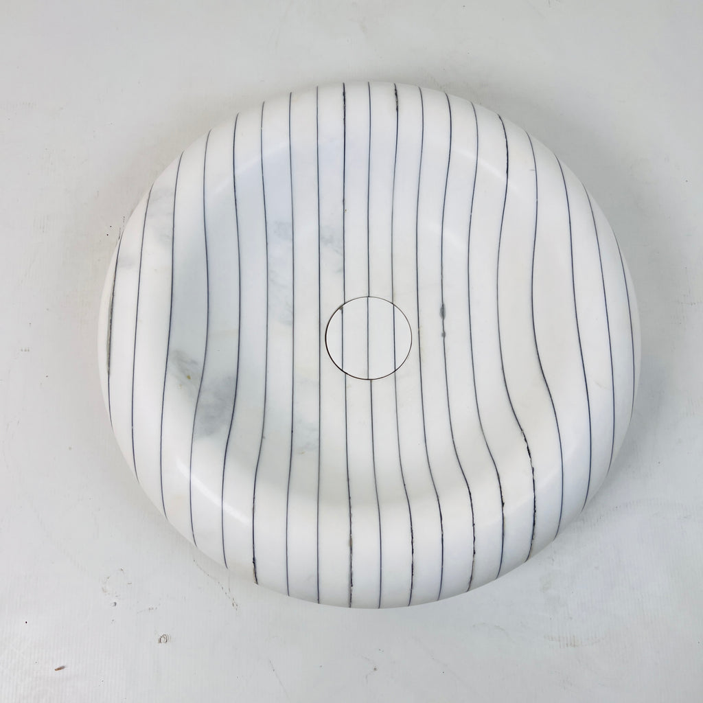 Pinstripe Round Marble Sink