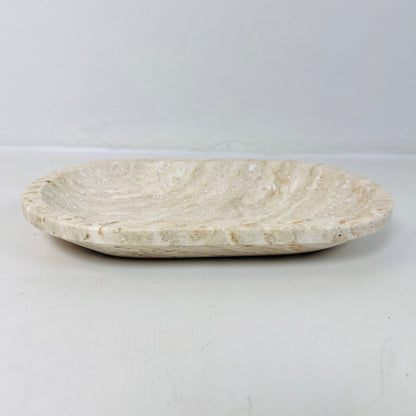 Travertine Oval Lined Tray