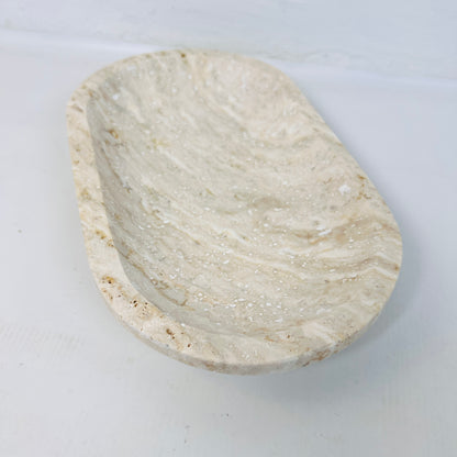 Travertine Oval Lined Tray