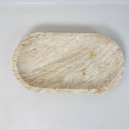 Travertine Oval Splotched Tray