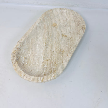 Travertine Oval Splotched Tray