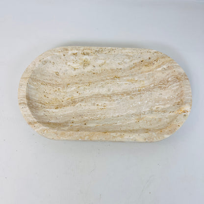 Travertine Oval Lightly Grazed Tray