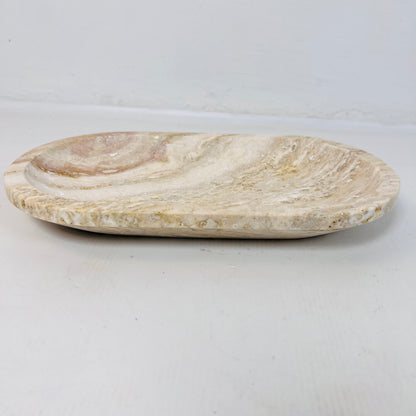 Travertine Oval Waved Tray