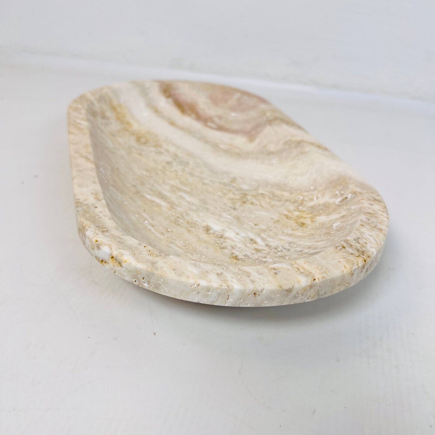 Travertine Oval Waved Tray