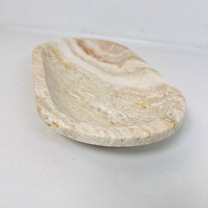 Travertine Oval Waved Tray
