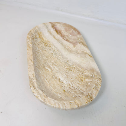 Travertine Oval Waved Tray