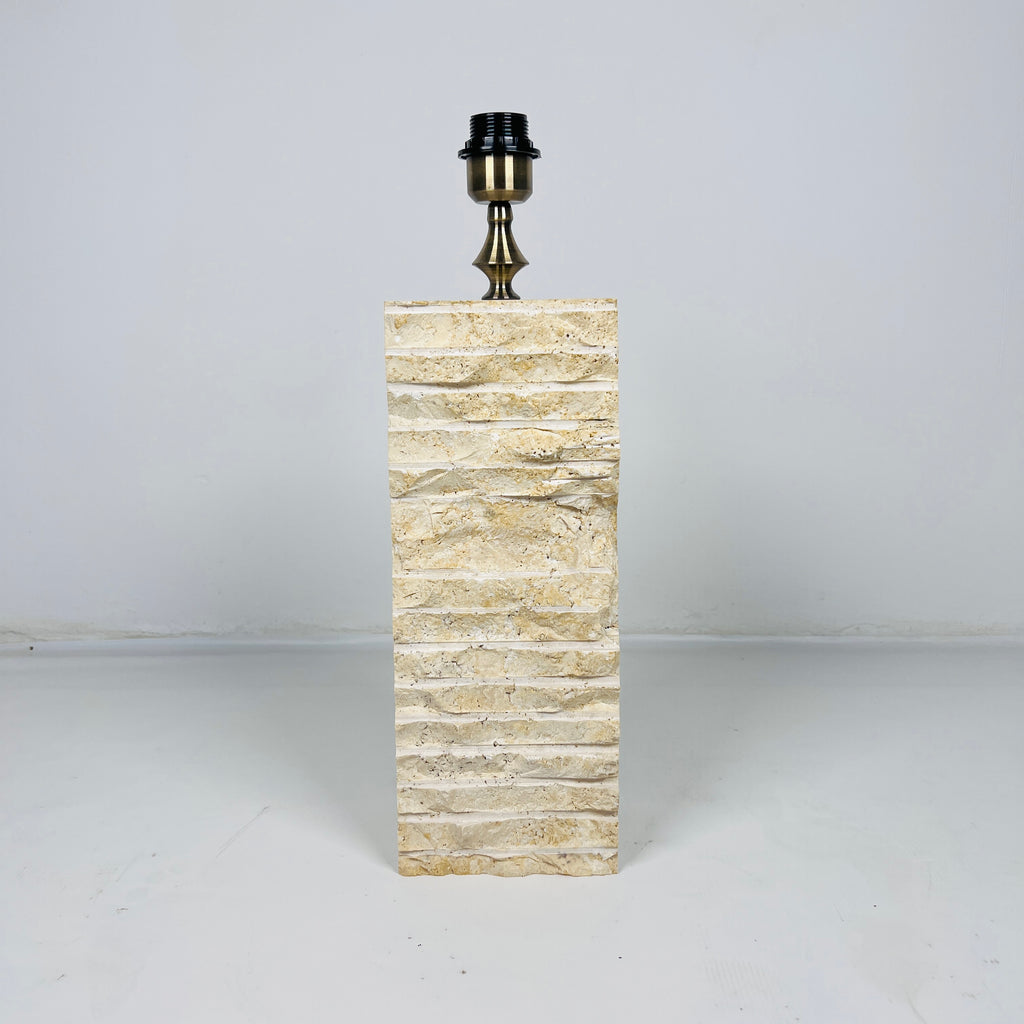 Chiseled Travertine Table Lamp