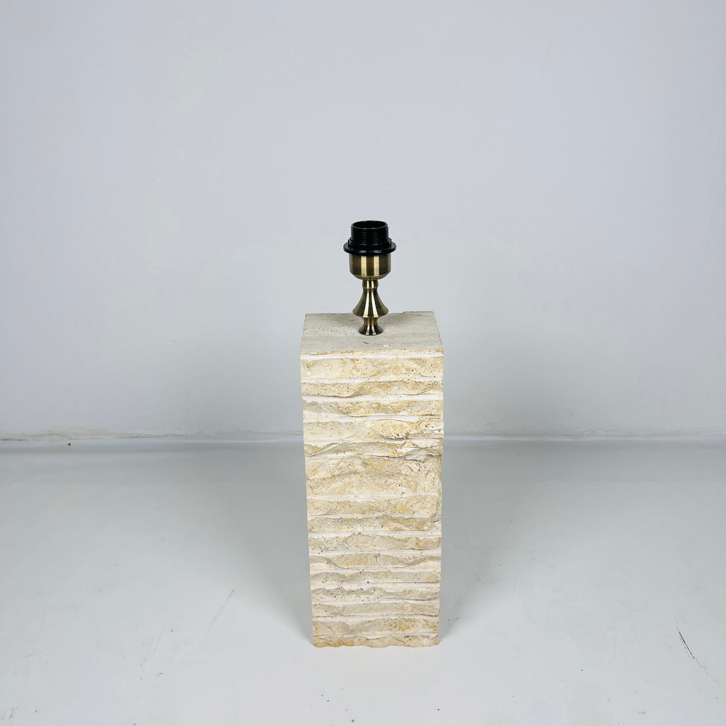 Chiseled Travertine Table Lamp