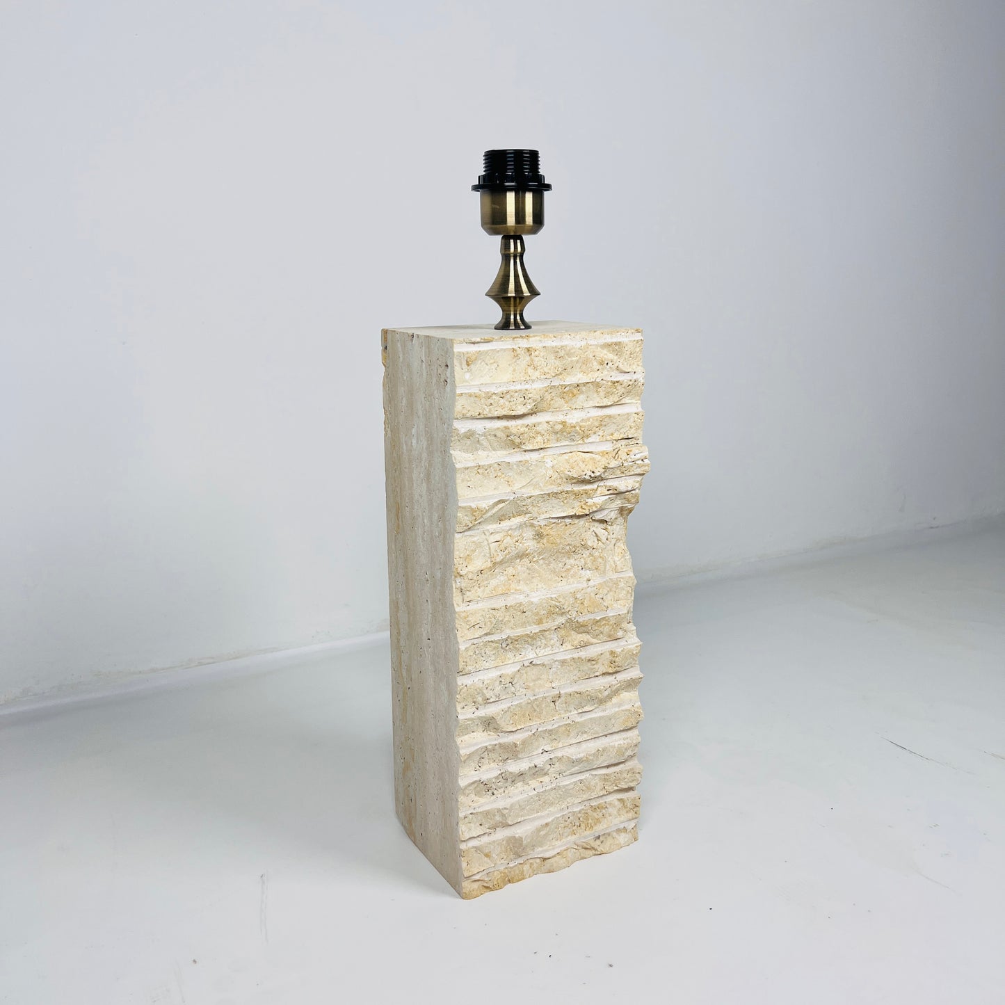 Split-Face Lamp - Travertine
