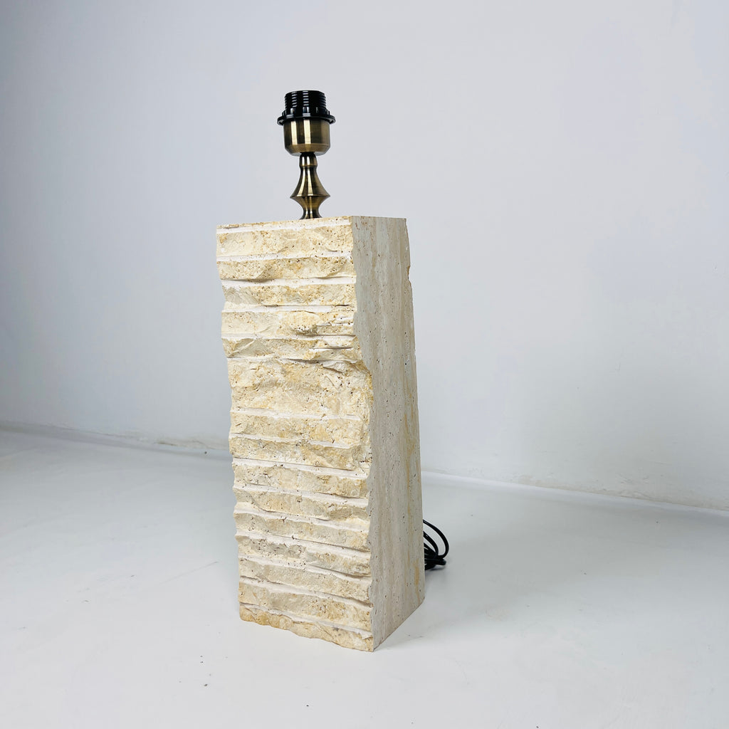 Chiseled Travertine Table Lamp