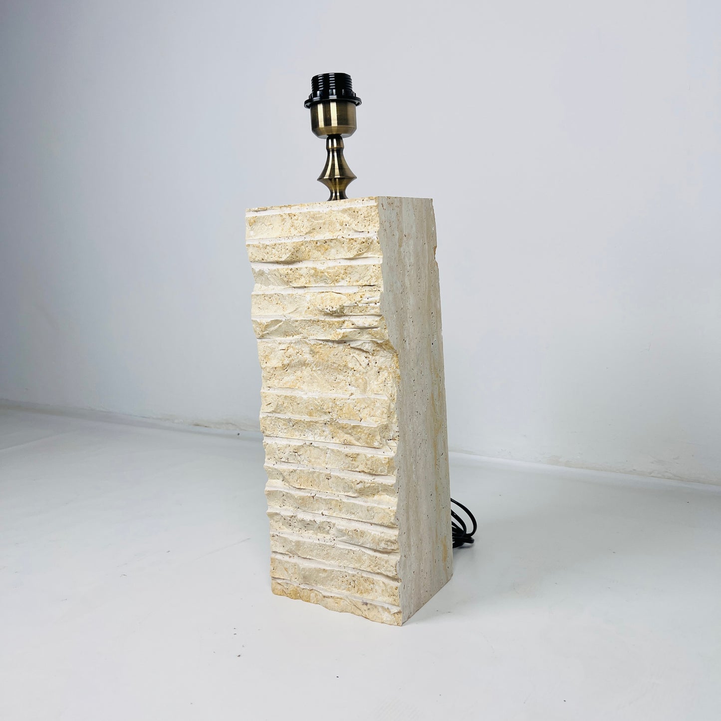 Split-Face Lamp - Travertine