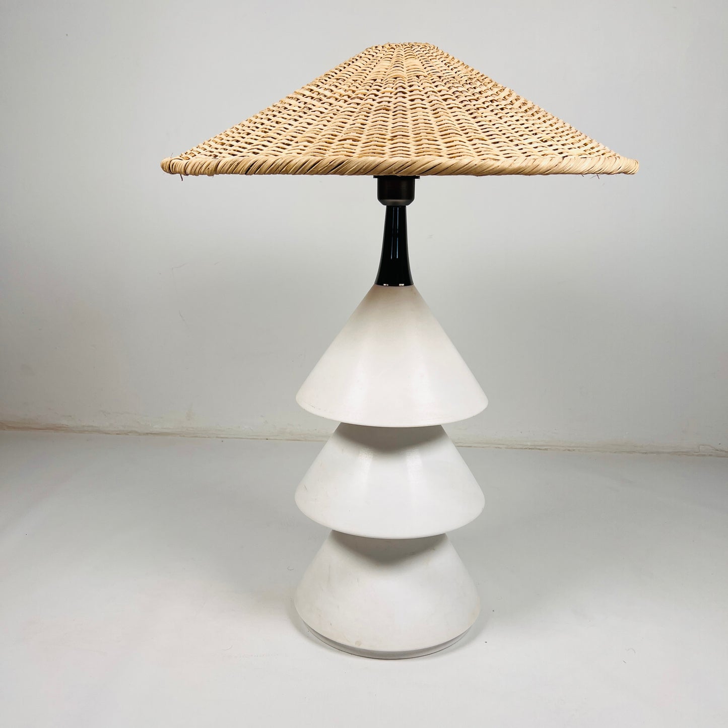 Tiered Cone Lamp - White