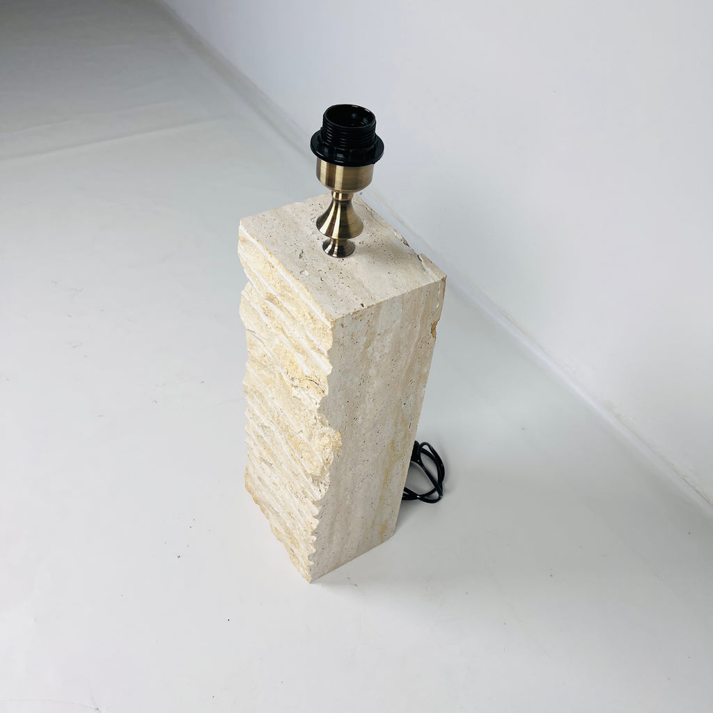 Chiseled Travertine Table Lamp