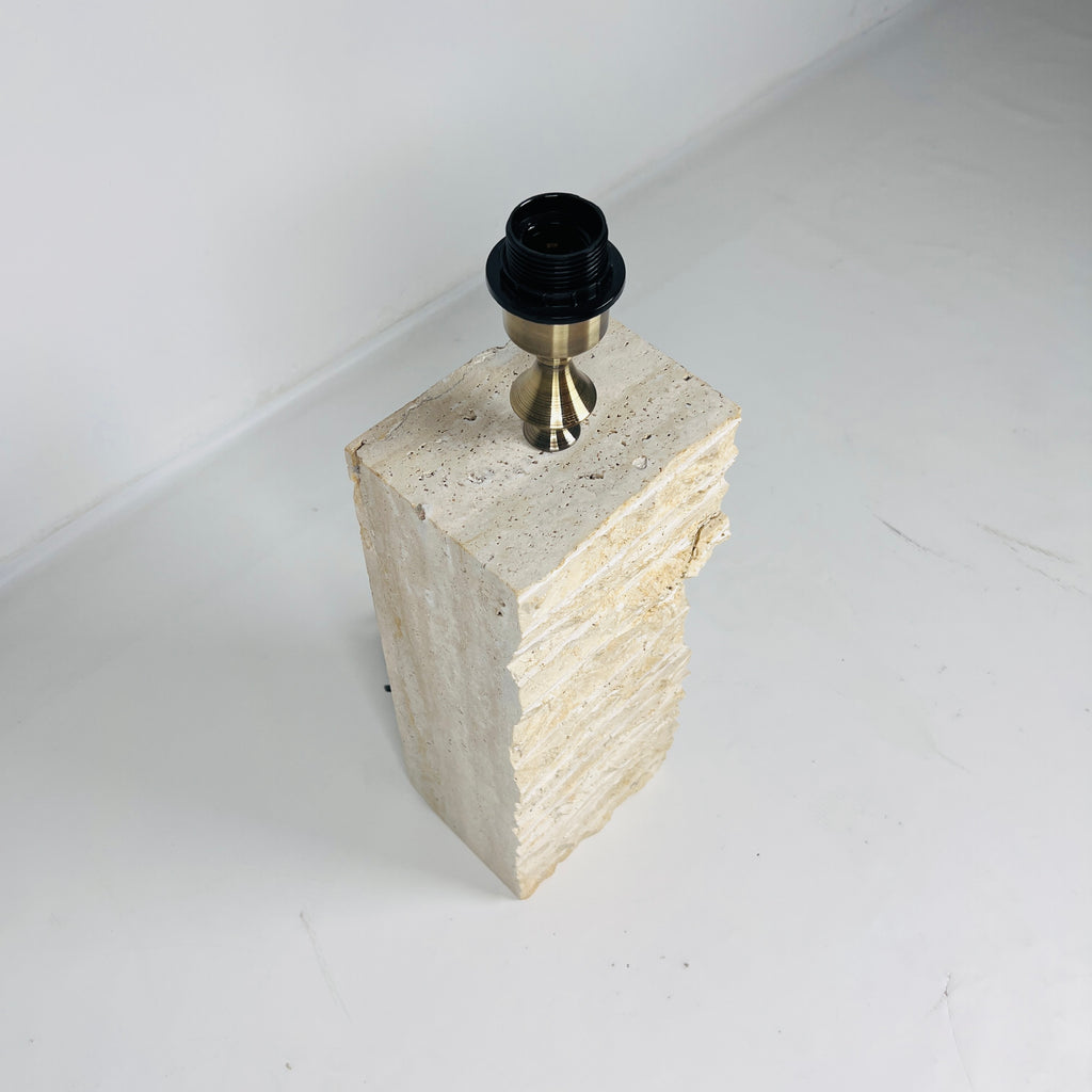 Chiseled Travertine Table Lamp