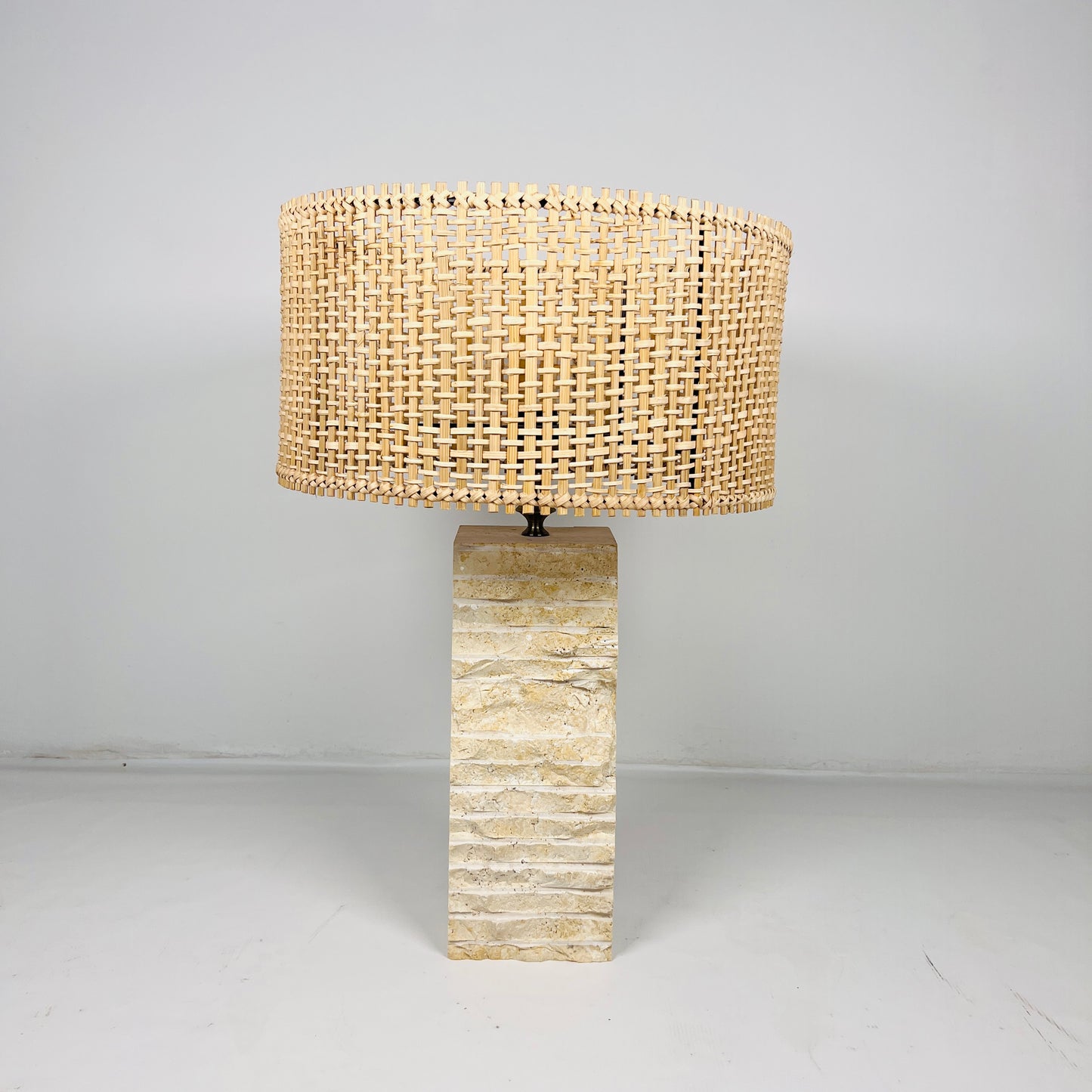 Split-Face Lamp - Travertine