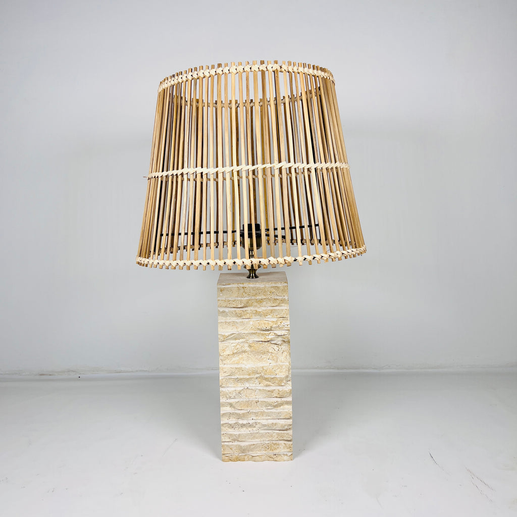 Chiseled Travertine Table Lamp