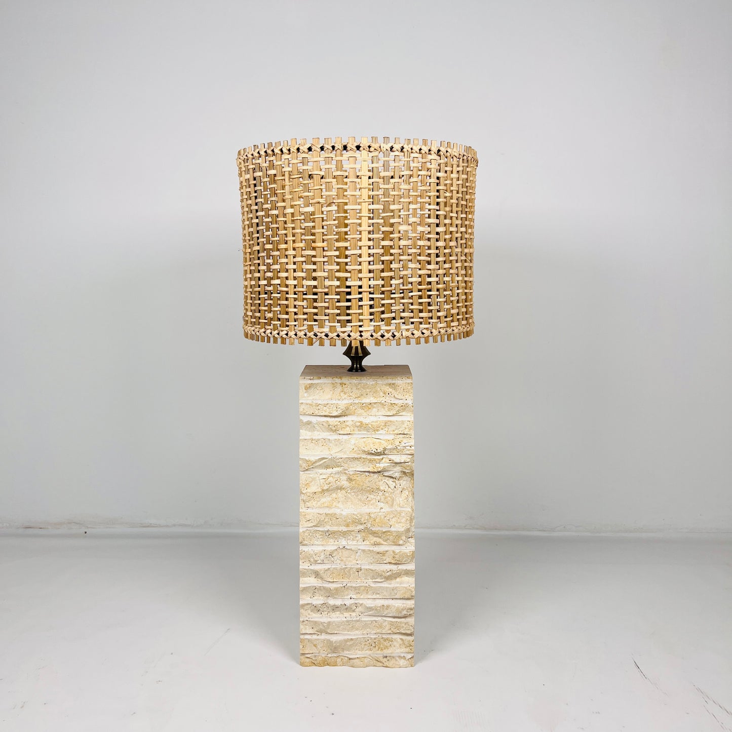 Split-Face Lamp - Travertine