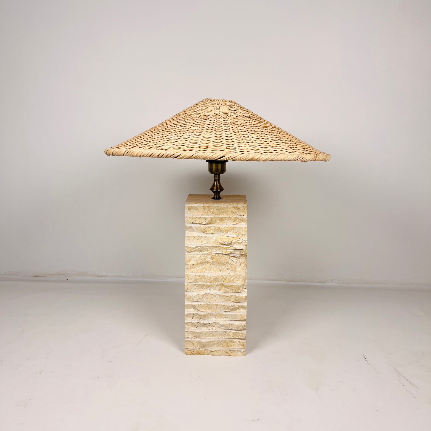 Split-Face Lamp - Travertine
