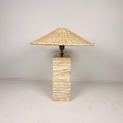 Split-Face Lamp - Travertine