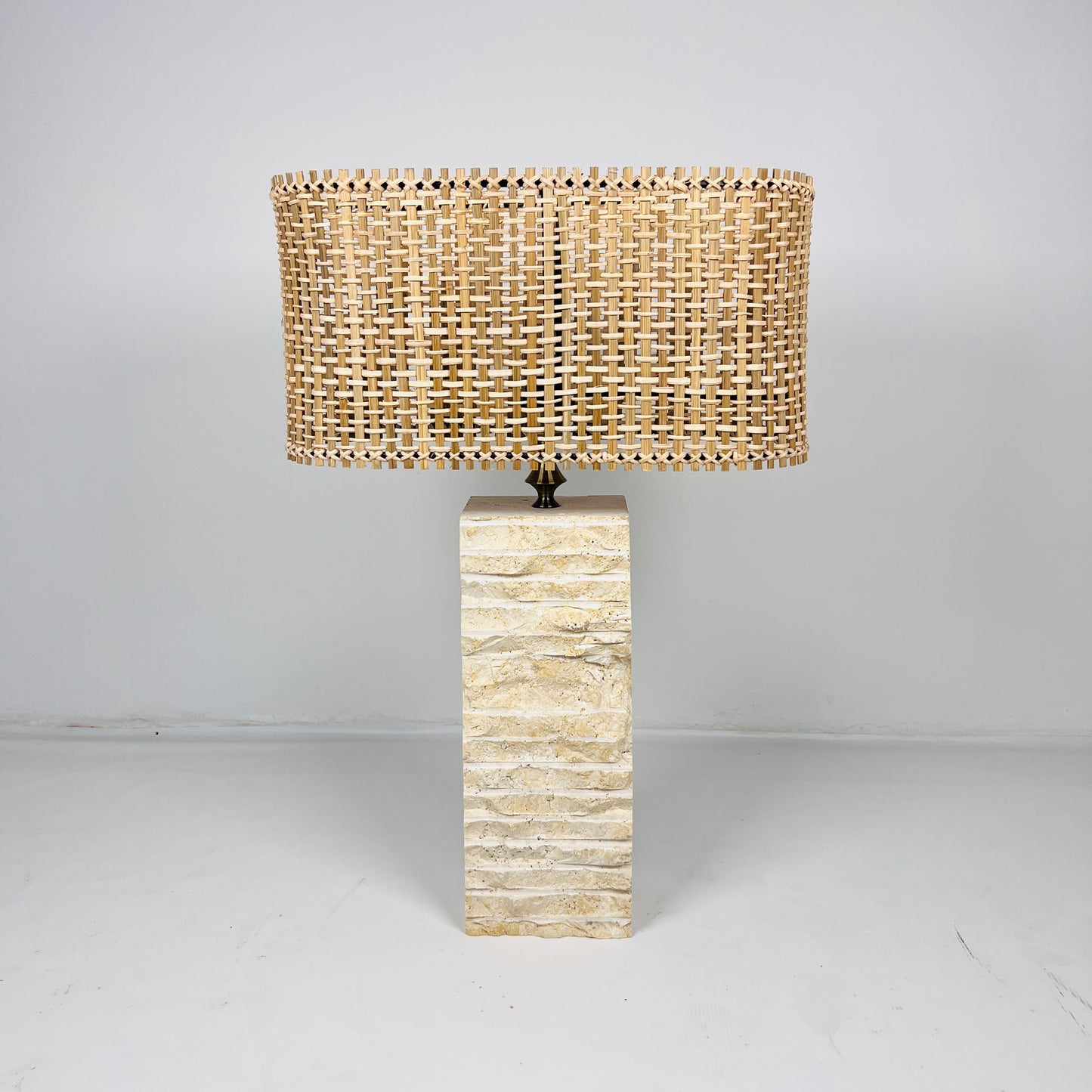 Split-Face Lamp - Travertine