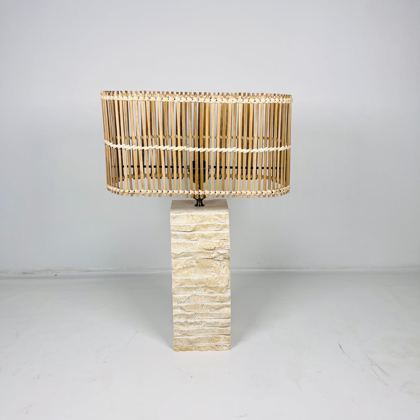 Split-Face Lamp - Travertine