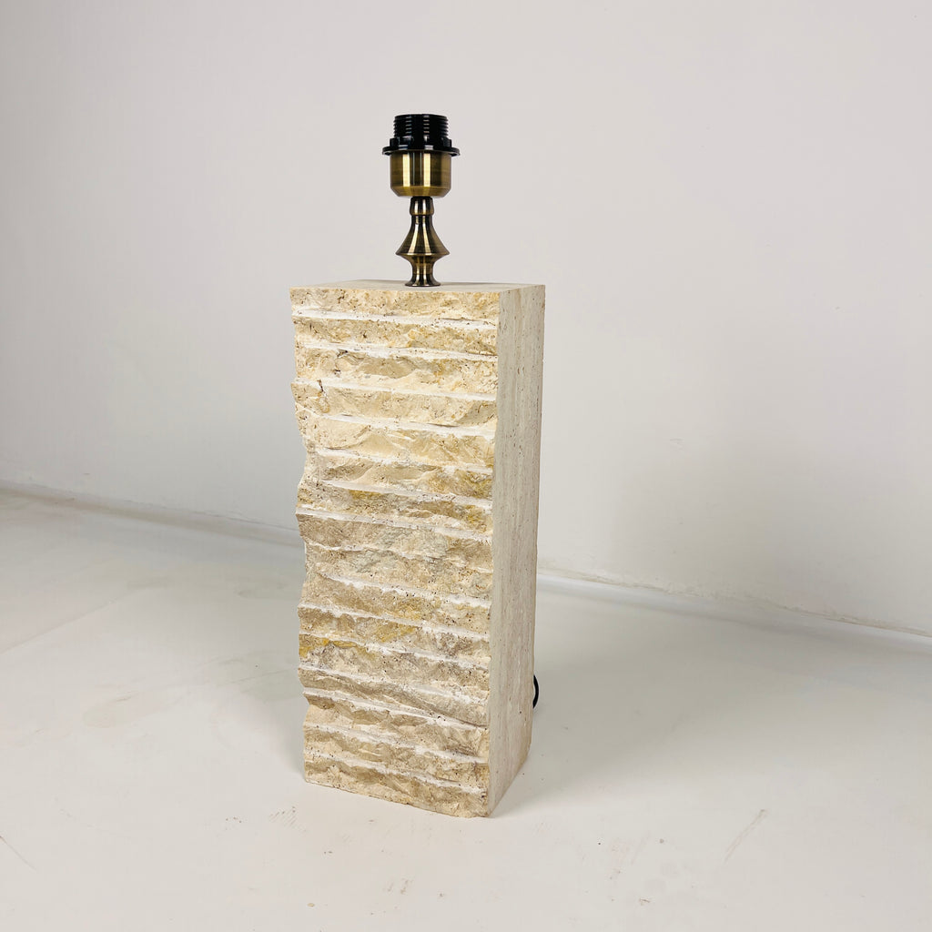 Chiseled Travertine Table Lamp