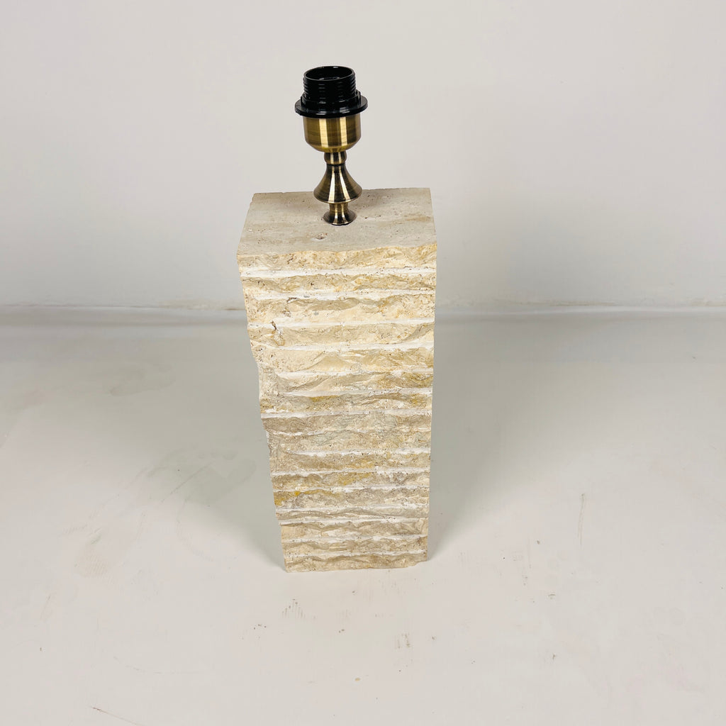 Chiseled Travertine Table Lamp