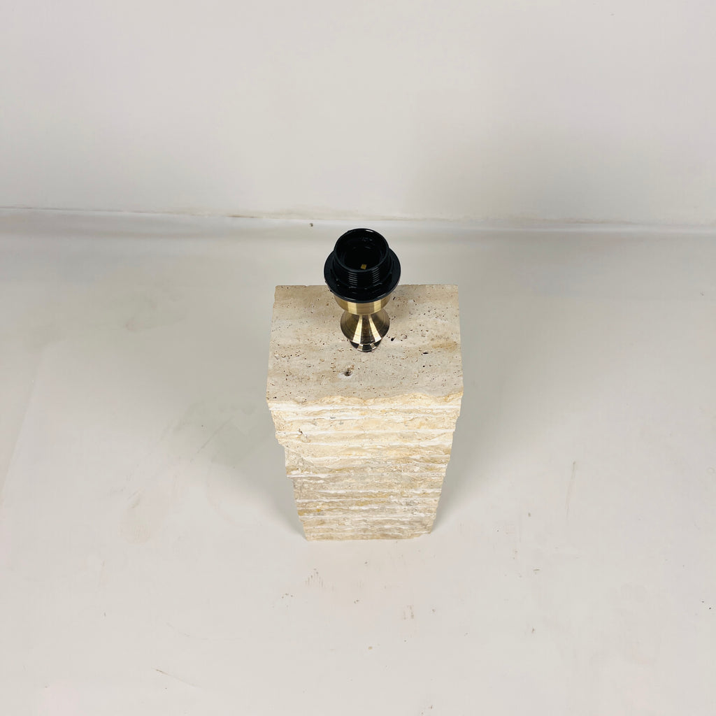 Chiseled Travertine Table Lamp