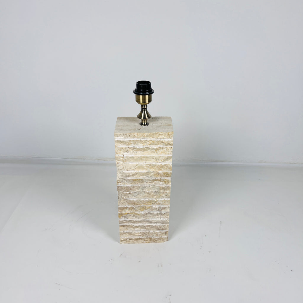 Chiseled Travertine Table Lamp