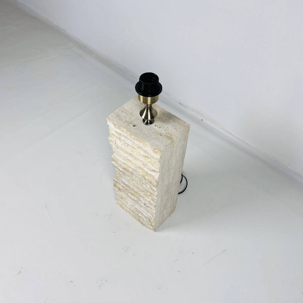 Chiseled Travertine Table Lamp