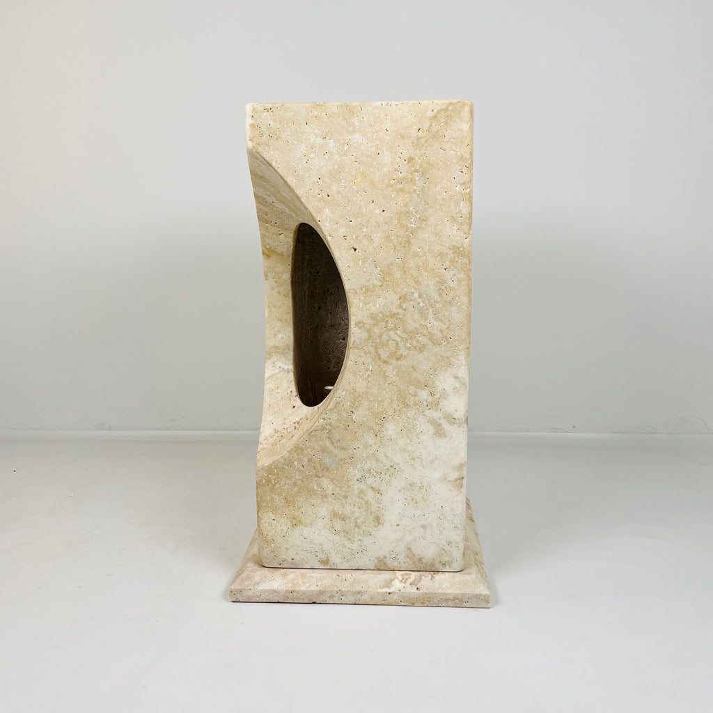 Half Crescent Stone Floor Lamp