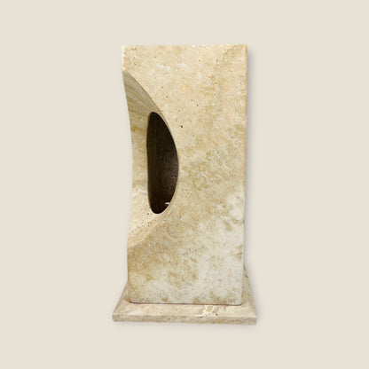 Hollowed Crescent Floor Lamp - Travertine