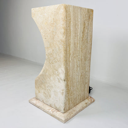 Hollowed Crescent Floor Lamp - Travertine