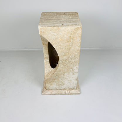 Hollowed Crescent Floor Lamp - Travertine