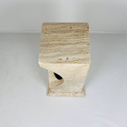 Hollowed Crescent Floor Lamp - Travertine