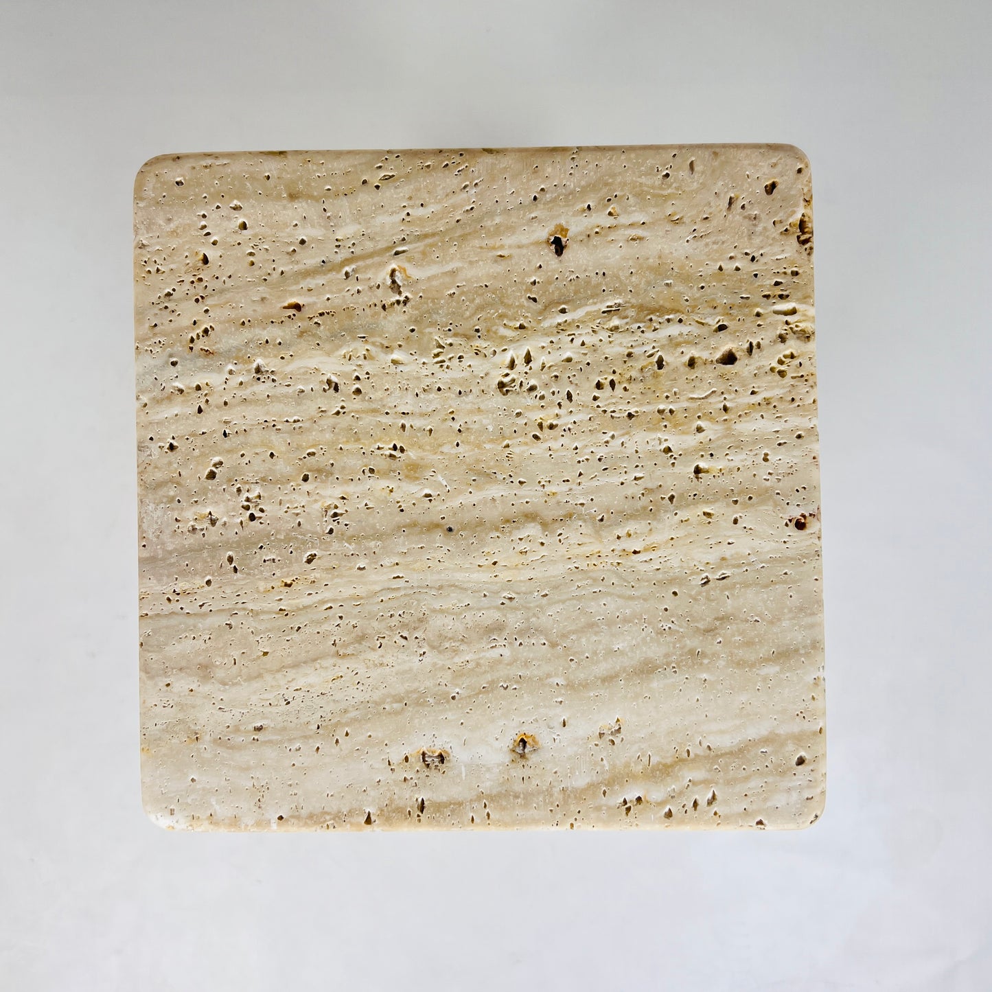 Hollowed Crescent Floor Lamp - Travertine