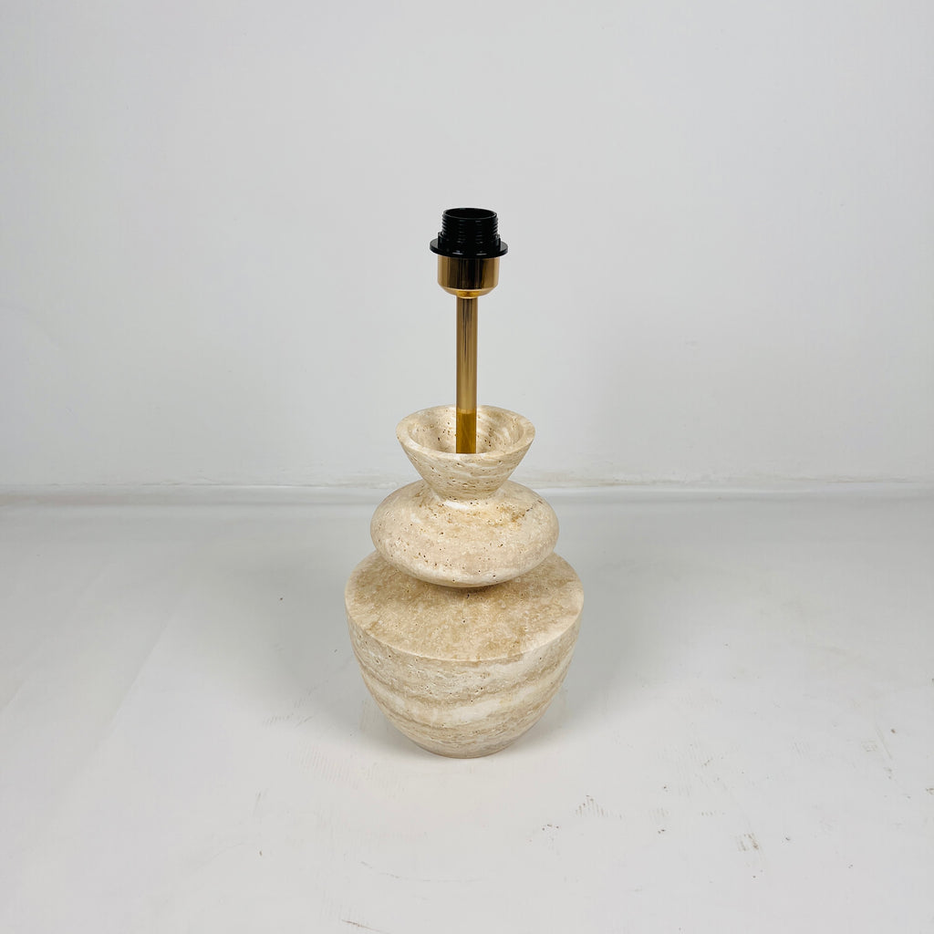 Pot Bottom Travertine Table Lamp