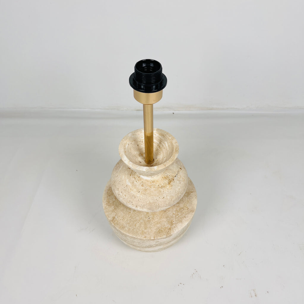 Pot Bottom Travertine Table Lamp