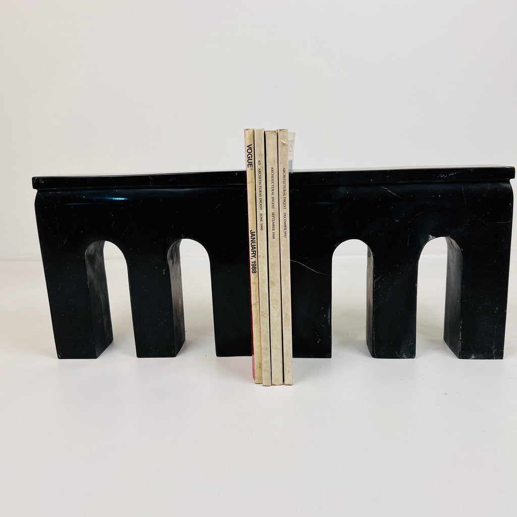 Handmade Black Bookend Pair