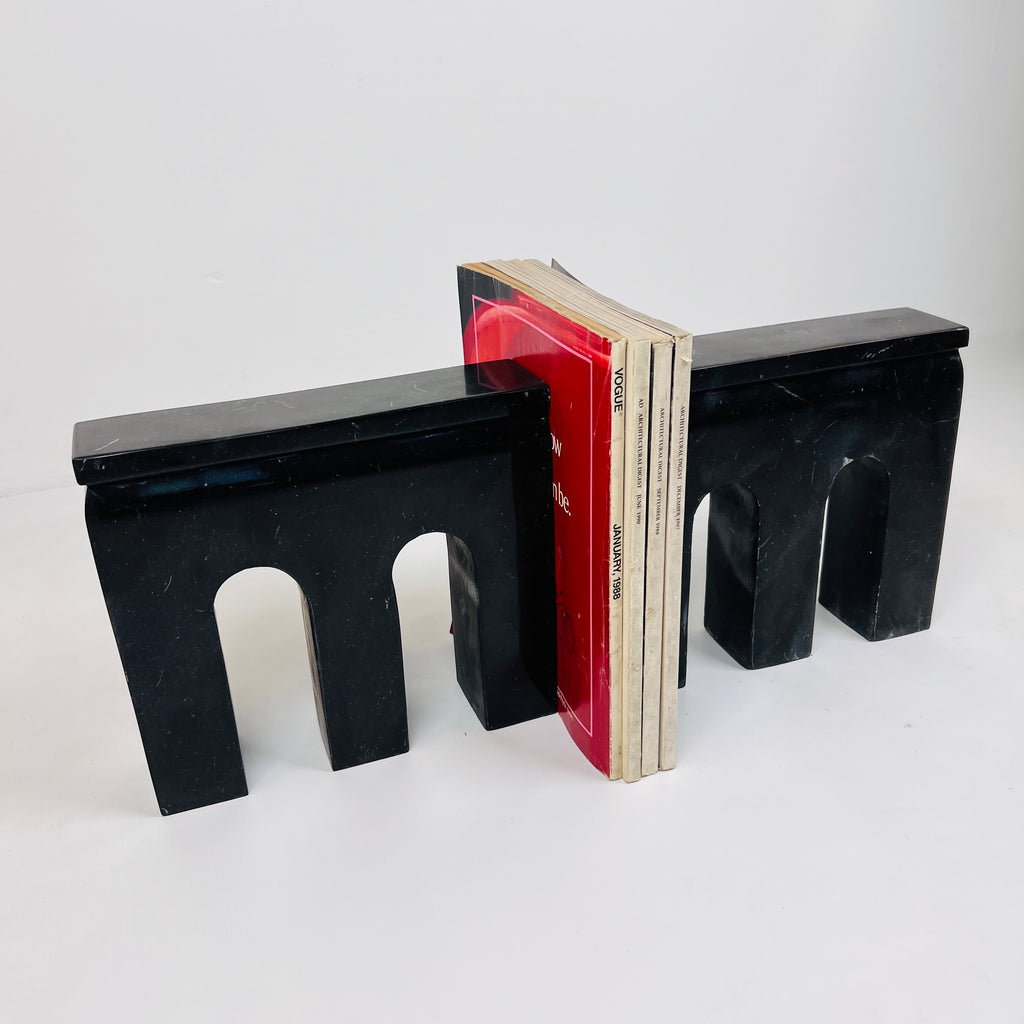 Handmade Black Bookend Pair