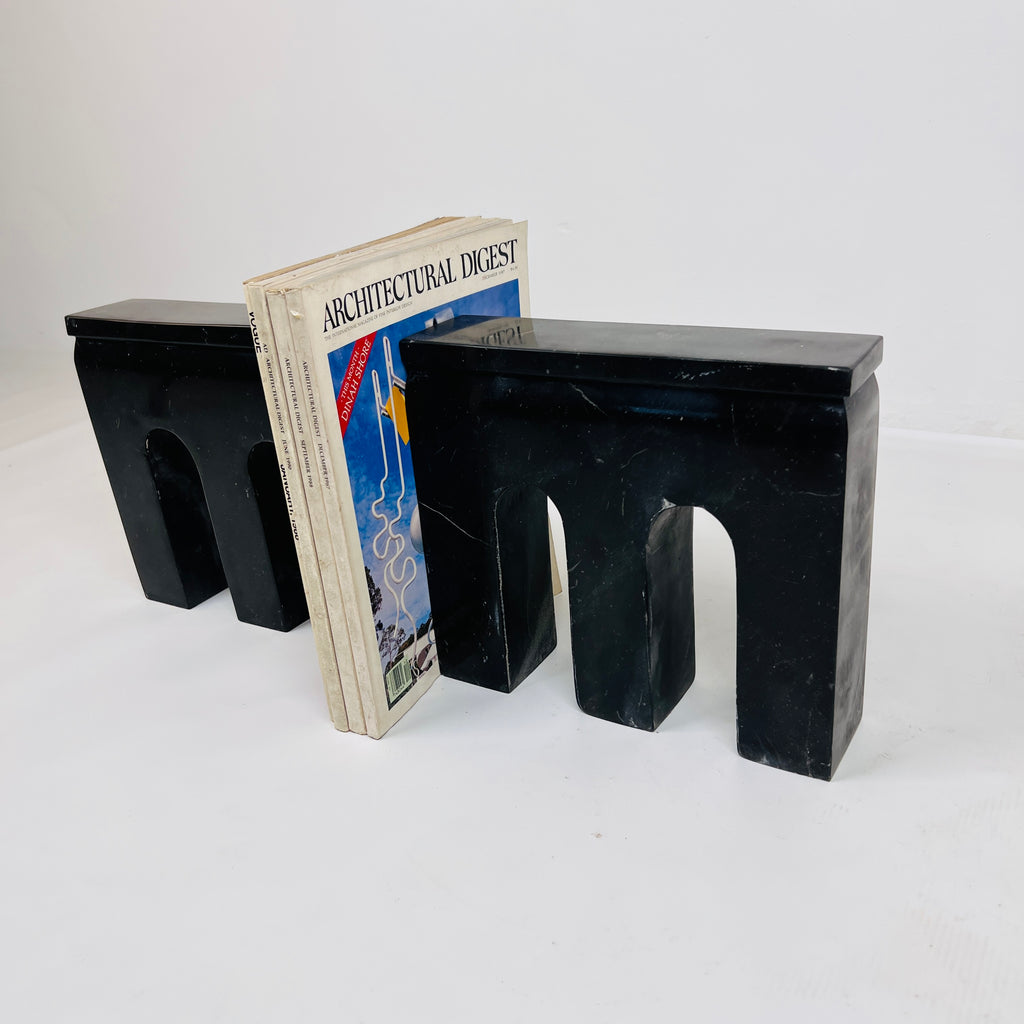 Handmade Black Bookend Pair