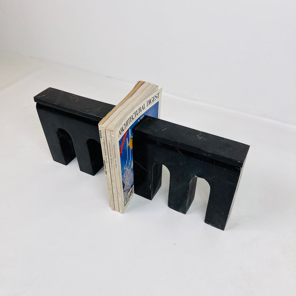 Handmade Black Bookend Pair