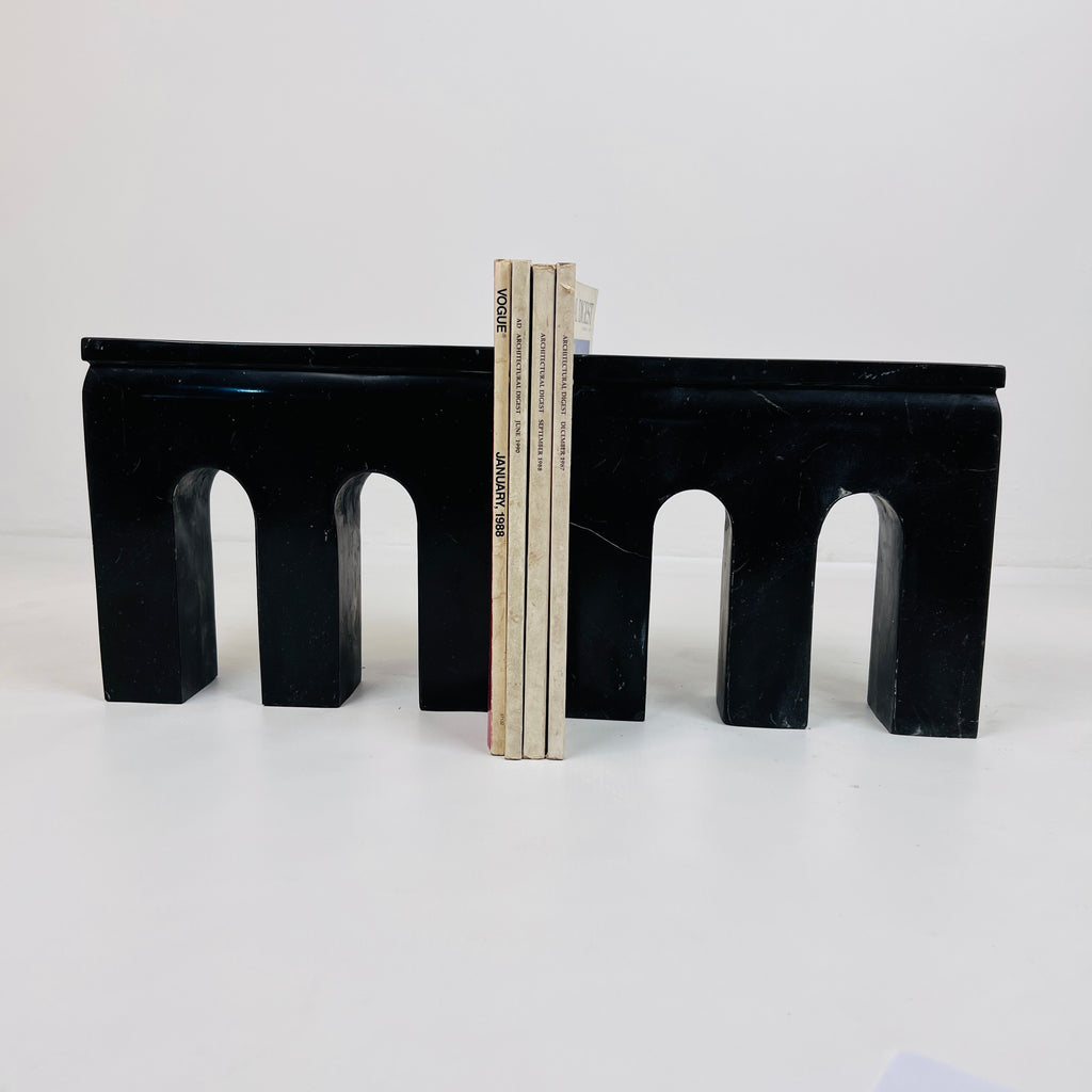 Handmade Black Bookend Pair