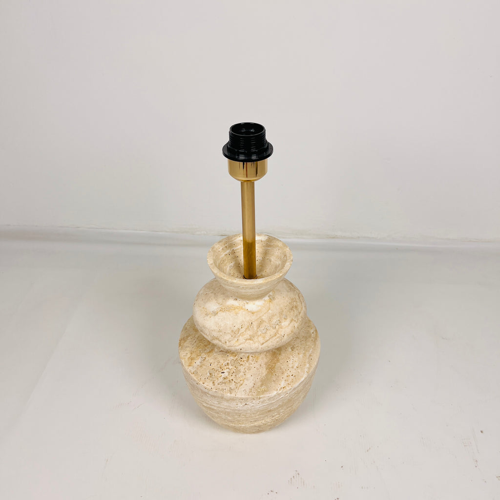 Pot Bottom Travertine Table Lamp