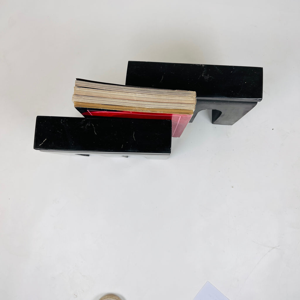 Handmade Black Bookend Pair