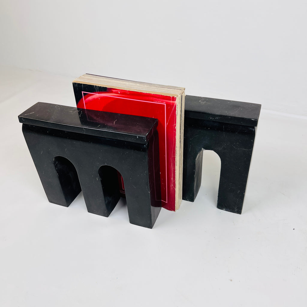 Handmade Black Bookend Pair